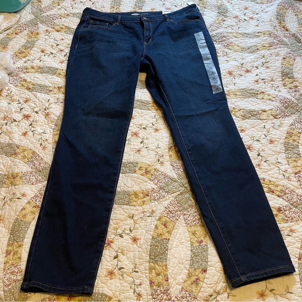 Size 16R Old Navy Pop Icon Skinny Jeans New With Tags Mid-Rise Dark Wash
